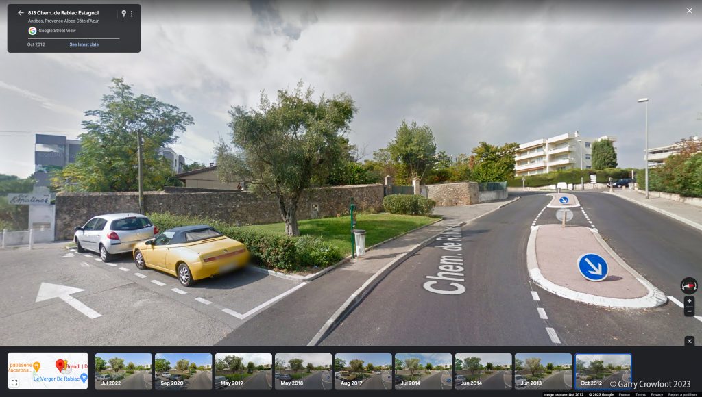 825bis chemin de Rabiac Espagnol 06600 Antibes. Google streetview