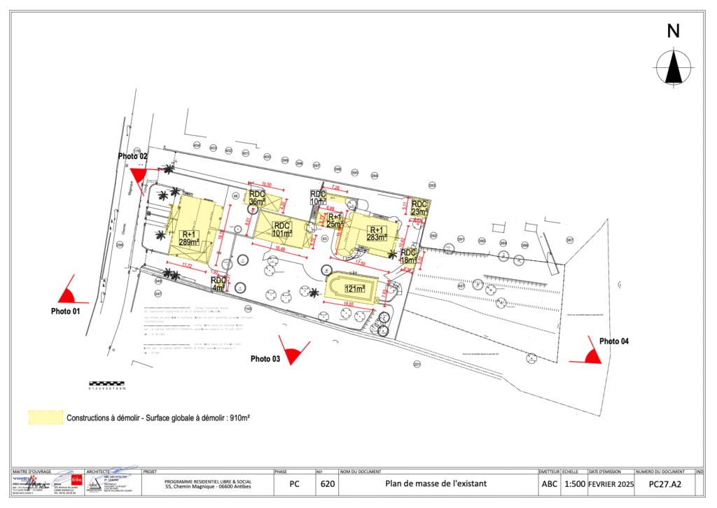 55 chemin Magnique 06600 Antibes octobre 2025 démolitions Vinci Erilia